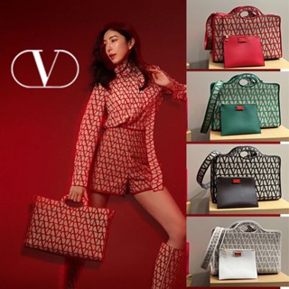 [พร้อมกล่อง] Valentino_la TROISIEME กระเป๋าถือ กระเป๋าสะพายไหล่ กระเป๋าช้อปปิ้ง ทรงโท้ท แฟชั่นสําหรับสตรี