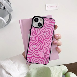 เคสโทรศัพท์มือถือแบบแข็ง ลายหัวใจ สีชมพู สําหรับ iPhone 11 12 12Pro 12ProMax 13 13Pro 13ProMax 14 14Pro 14ProMax