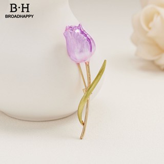 Broadhappy เข็มกลัด รูปดอกทิวลิป หรูหรา น้ําหนักเบา สําหรับเก็บเข็มกลัด