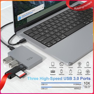 ❤ Rotatingmoment อะแดปเตอร์แยก 7 in 1 Type-C 3.2 Gen2 USB 10Gbps Type-C PD 100W สําหรับ Windows Mac