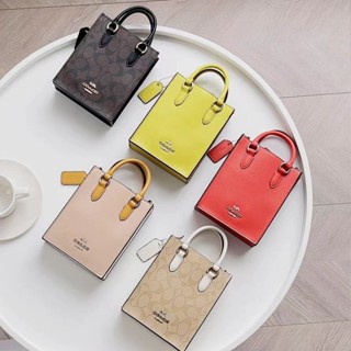 North South Mini Tote In Signature Canvas CJ494 CK170 CJ501 COAC H กระเป๋าสะพายข้าง