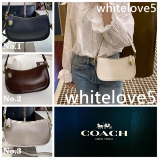 Swinger Crossbody Bag C0638 การออกแบบสีทึบ หนังแท้ กระเป๋าสะพายข้าง COAC H กระเป๋าถือ