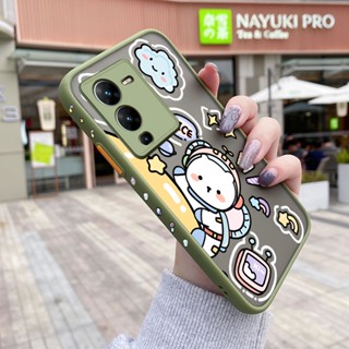 เคสโทรศัพท์มือถือแบบแข็ง ใส กันกระแทก ลายการ์ตูนอวกาศ มีลายด้านข้าง สําหรับ VIVO V25 5G V25 Pro 5G V25E S15 Pro X80 Lite