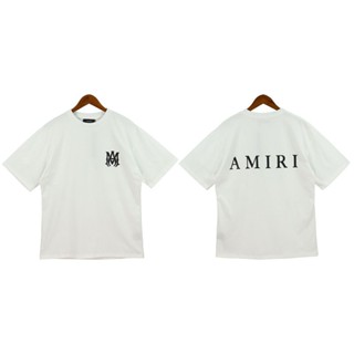 เสื้อยืดแขนสั้นลําลอง ทรงหลวม พิมพ์ลายตัวอักษร Amiri เข้ากับทุกการแต่งกาย สไตล์ยุโรป และอเมริกา สําหรับผู้ชาย และผู้หญิง