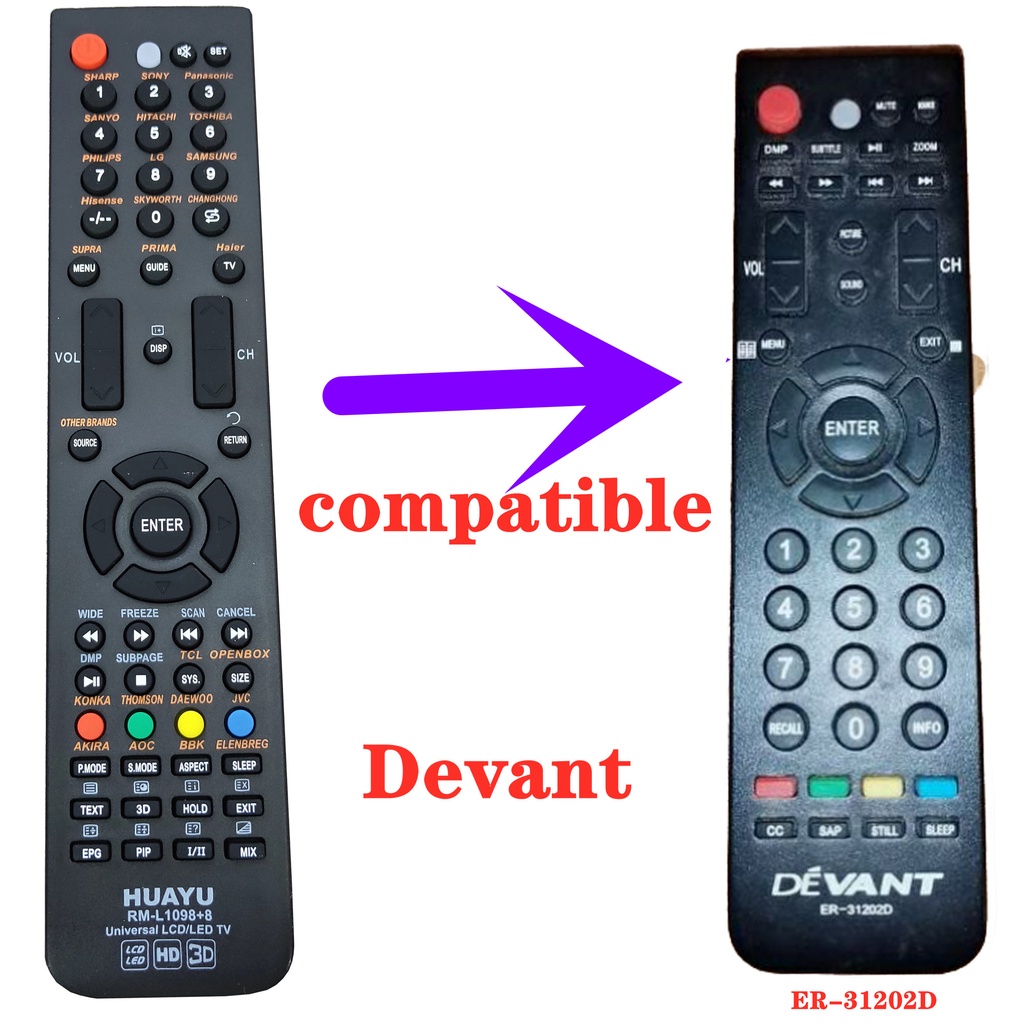 Devant Hisense REMOTE - 43DL421 32DL543 43DL422 32DL541 40DL541 43DL541 49DL541 39DL641 32DL641 32DL