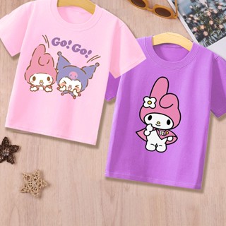 เสื้อยืด พิมพ์ลายการ์ตูน Sanrio Theme My Melody เหมาะกับของขวัญวันเกิด สําหรับเด็กผู้หญิง