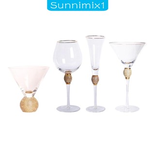 [Sunnimix1] แก้วค็อกเทลใส ขอบสีทอง สําหรับใส่เครื่องดื่ม แชมเปญ บาร์ ปิกนิก ฉลองครบรอบ งานเลี้ยง งานเลี้ยง