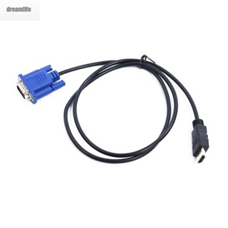 【DREAMLIFE】1pc Lead VGA HD15 Male Cord for HDTV receiver for PC Computer VGA to HDMI cable