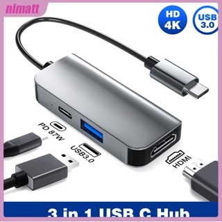 Ni 3-in-1 ฮับ Usb-C Type C เป็น Hdmi เข้ากันได้กับพอร์ตชาร์จ Usb สําหรับสวิตช์อะแดปเตอร์แยก Usb