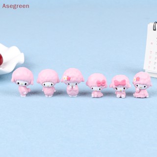 [Asegreen] โมเดลฟิกเกอร์ Pvc รูปการ์ตูน Sanrio Melody Little Yeanling Q Version ของเล่นสําหรับเด็ก 6 ชิ้น