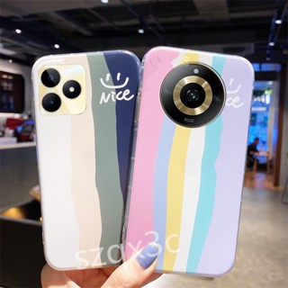 เคสโทรศัพท์มือถือ ซิลิโคนนิ่ม TPU กันกระแทก ลายสีรุ้ง สําหรับ Realme 11 Pro+ 10 Pro 5G Coca-Cola Edition C53 C55 NFC C33 C30S C30 4G 2023