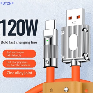 Utzn&gt; ใหม่ สายชาร์จซิลิโคน 120W Type-C แบบเรืองแสง สําหรับ Huawei