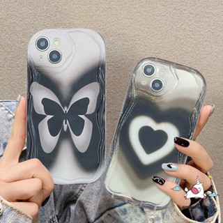 เคสโทรศัพท์มือถือ แบบนิ่ม ลายผีเสื้อ 3D ขอบโค้ง ไล่โทนสีดํา สําหรับ Infinix Hot 30i 11 10 9 12 20 30 8 Play Smart 7 5 6 Plus Hot 8 9 10Lite Note 12 G96