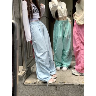 Dayday Girl กางเกงขายาวลําลอง กันน้ํา แบบแห้งเร็ว สีสันสดใส สไตล์สตรีทอเมริกัน สําหรับสตรี