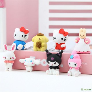 4 ชิ้น/กล่อง Sanrio ยางลบครอบครัวยางลบน่ารัก Kuromi Cinnamoroll My Melody ยางลบที่ถอดออกได้ DIY ยางเครื่องเขียนสำหรับเด็กนักเรียนของขวัญ