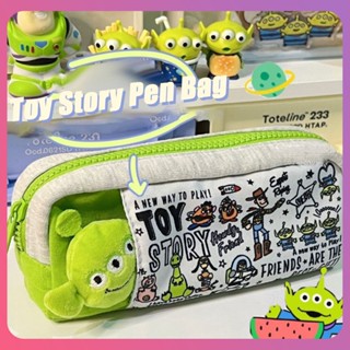 Creative Alien Toy Story Pencil Case Three-eyed Green Ins High-value Student Pencil Case Stationery Storage Pencil Bag Large Capacity For Gift [COD]