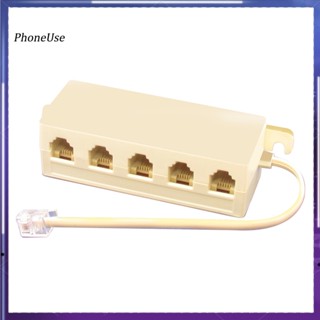 Phoneuse อะแดปเตอร์ซ็อกเก็ตแจ็คแยกสายโทรศัพท์ 5 ทาง 4C RJ11