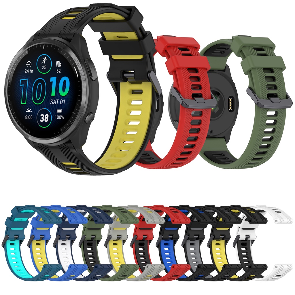 สายนาฬิกาข้อมือซิลิโคน แบบนิ่ม 22 มม. สําหรับ Garmin Forerunner 935 945 955 965 745 instinct 2 3 E F