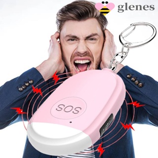 Glenes สัญญาณเตือนภัยส่วนตัว พร้อมไฟ LED 130dB แบบพกพา สําหรับผู้สูงอายุ ผู้หญิง