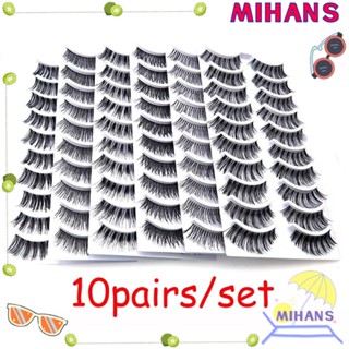 Mih SKONHED 10 คู่ ขนตาปลอม แต่งหน้า ผมนุ่ม เป็นธรรมชาติ