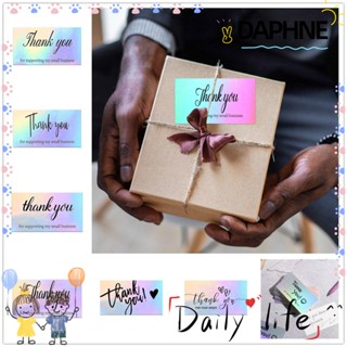 DAPHNE 50 Pcs Greeting Postcard Supporting Business Customer Shopping Gift Gratitude Card Thank You Card Online Retail Package Laser Postcards for Employees Holographic Reflective