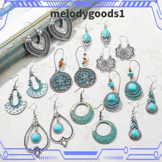 MELODYGOODS1 ชุดต่างหูสตั๊ด ห้อยจี้หยดน้ําตา สไตล์วินเทจ สําหรับผู้หญิง