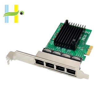 อะแดปเตอร์การ์ดเครือข่าย PCIE PCI-E X1 4 พอร์ต Gigabit Ethernet Server สําหรับเราเตอร์ แบบนิ่ม