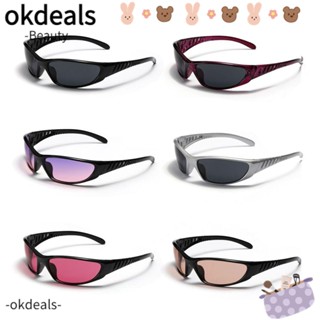 OKDEALS Aesthetic Y2K แว่นตากันแดด UV400 สําหรับผู้ชาย ผู้หญิง