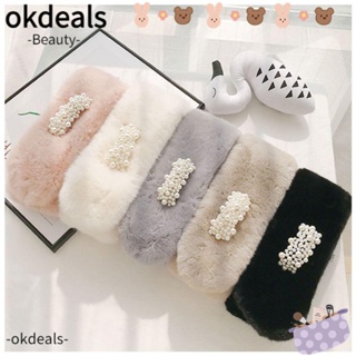 OKDEALS ผ้าพันคอ ผ้าคลุมไหล่ ผ้ากํามะหยี่ขนนิ่ม ขนกระต่ายเทียม หรูหรา