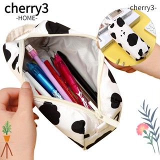 Cherry3 กระเป๋าดินสอ กระเป๋าเครื่องเขียน พิมพ์ลายวัว แบบพกพา