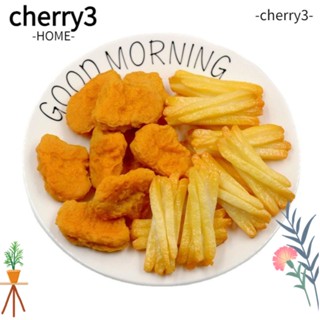 Cherry3 โมเดลไก่ทอด โพลีไวนิล คลอไรด์ สีเหลือง สําหรับตกแต่งบ้าน