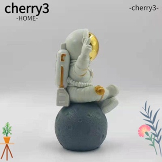 Cherry3 รูปปั้นนักบินอวกาศ PVC สีขาว สีทอง สําหรับตกแต่งบ้าน