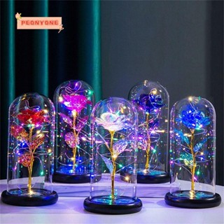 Doublepeony โคมไฟฟอยล์ Led รูปดอกกุหลาบ ขนาดเล็ก พร้อมสายไฟ สําหรับตกแต่งโต๊ะ