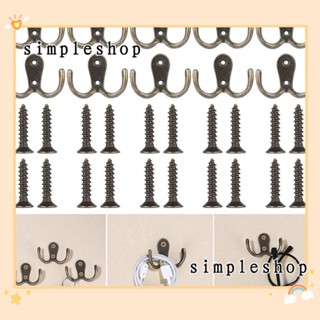 SIMPLE ตะขอโลหะ สไตล์โบราณ สําหรับแขวนกุญแจ ตกแต่งบ้าน 10 ชิ้น