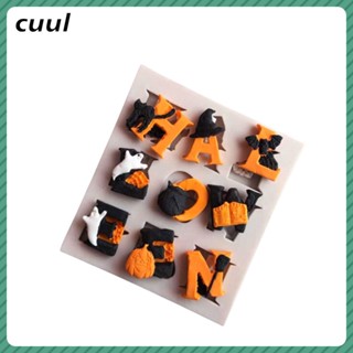 Halloween Skeleton Mould 26 English Flip Sugar Letters แม่พิมพ์ซิลิโคน Spooky Modeling Mold DIY Cake cod