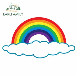 Earlfamily สติกเกอร์ติดกันชนหน้าต่าง พิมพ์ลายสีรุ้ง 13 ซม. x 7.3 ซม. สําหรับตกแต่งรถยนต์ รถจักรยานยนต์ DIY