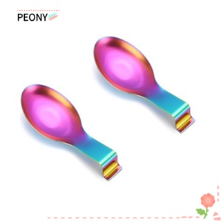 Peonypavilion ถาดวางช้อน สเตนเลส สีรุ้ง 9.8 X 3.8 นิ้ว สําหรับห้องครัว 2 ชิ้น