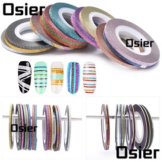 Osier1 14 สี / ทองและเงินชุดเพ้นท์เล็บลายเส้นแต่งเล็บเสื่อ DIY คละสี