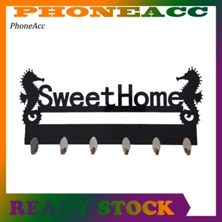 Phoneacc ตะขอแขวนเสื้อผ้า โลหะ ติดผนัง ลายตัวอักษร Sweet Home สําหรับห้องครัว