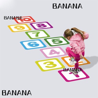 Banana1 สติกเกอร์ลายการ์ตูนตัวเลข กันน้ํา สําหรับตกแต่งเนอสเซอรี่ เกมฮอปสก๊อตช์