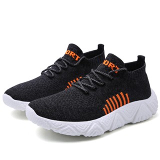 รองเท้าผ้าใบถุงเท้ารองเท้าผู้ชายคนใหม่เทรนด์แฟชั่น Flyknit รองเท้าสบาย ๆ ระบายอากาศน้ำหนักเบา Q bouncing Size: 39-46