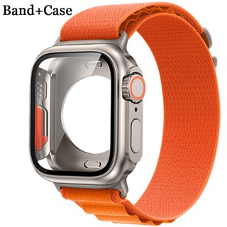 เคสป้องกันหน้าจอ พร้อมสายคล้องข้อมือ สําหรับ iWatch band Series 8 7 45 มม. iWatch 4 5 6 se 44 มม.