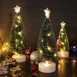 ต้นคริสต์มาสประดิษฐ์ มีไฟ LED สําหรับตกแต่งบ้าน โต๊ะ งานแต่งงาน เทศกาลคริสต์มาส 3 ชิ้น