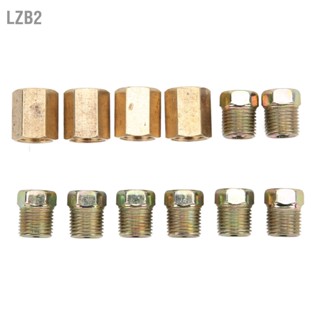 LZB2 12 ชิ้น 7/16 นิ้ว-24 เธรดฟิตติ้งสายเบรก Assortment ทองเหลืองอุปกรณ์เสริมในรถยนต์สำหรับท่อเบรก 1/4 นิ้ว