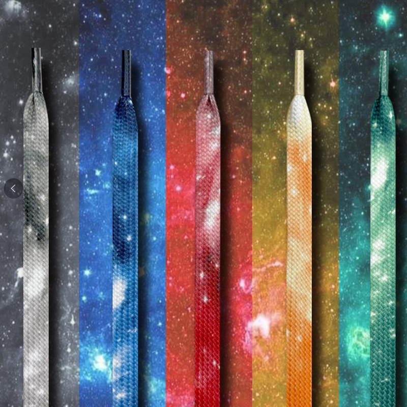 Star Universe Galaxy พิมพ์รองเท้าผ้าใบแบนสำหรับผู้ชายผู้หญิง 120/140/160 ซม.1 คู่