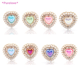 Purelove&gt; กิ๊บติดผม โลหะผสม รูปหัวใจ ประดับไข่มุก พลอยเทียม เครื่องประดับแฟชั่น สําหรับงานแต่งงาน DIY