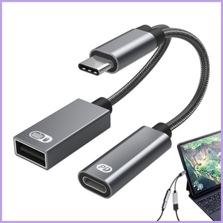 2 in 1 อะแดปเตอร์แยกสายชาร์จ USB C เป็น USB OTG เข้า 1 ออก 2 พร้อมที่ชาร์จ 60W PD สําหรับ goth