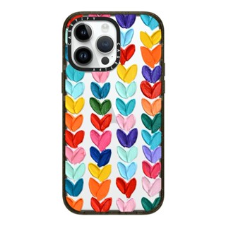 Casetify เคสโทรศัพท์มือถืออะคริลิคใส ลายหัวใจ สีสันสดใส สําหรับ Iphone14 iPhone 12promax