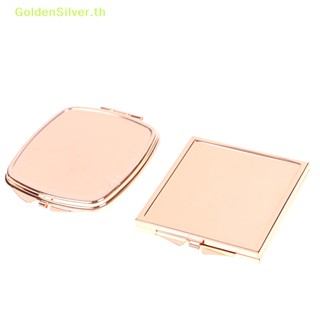 Goldensilver กระจกแต่งหน้า ทรงกลม ขนาดกะทัดรัด สีเงิน TH