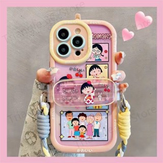 เคสป้องกันโทรศัพท์มือถือ ลายชินจัง มีสายคล้อง สําหรับ Iphone 14pro max 13 12 11 14P 13 12 11 XR xs 7 8